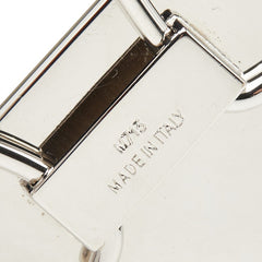 プラダ 三角ロゴプレート キーリング キーホルダー シルバー ブラック メタル レディース PRADA 【中古】