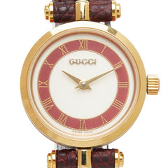 グッチ シェリーライン 腕時計 2000L クオーツ ホワイト文字盤 ステンレススチール レザー レディース GUCCI 【中古】