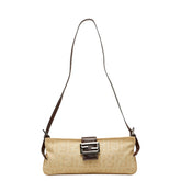 フェンディ ズッカ ショルダーバッグ ベージュ ブラウン キャンバス レザー レディース FENDI 【中古】