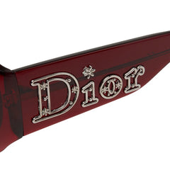 ディオール ロゴ アイウェア サングラス E67PB ワインレッド プラスチック レディース Dior 【中古】