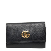 グッチ ダブルG キーケース 456118 ブラック レザー レディース GUCCI 【中古】