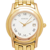 グッチ Gクラス 腕時計 5400L クオーツ ホワイト文字盤 ステンレススチール メッキ レディース GUCCI 【中古】