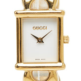グッチ チェンジベルト 3種類 腕時計 1800L クオーツ ホワイト文字盤 ステンレススチール レディース GUCCI 【中古】