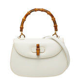 グッチ バンブー ハンドバッグ ショルダーバッグ 2WAY 000 1014 0188 ホワイト レザー レディース GUCCI 【中古】