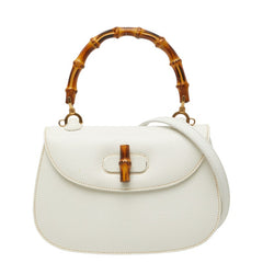 グッチ バンブー ハンドバッグ ショルダーバッグ 2WAY 000 1014 0188 ホワイト レザー レディース GUCCI 【中古】