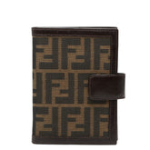 フェンディ ズッカ アジェンダPM システム手帳 ブラウン系 キャンバス レザー レディース FENDI 【中古】