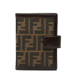 フェンディ ズッカ アジェンダPM システム手帳 ブラウン系 キャンバス レザー レディース FENDI 【中古】