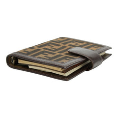 フェンディ ズッカ アジェンダPM システム手帳 ブラウン系 キャンバス レザー レディース FENDI 【中古】