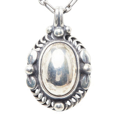 ジョージジェンセン 1995 ヘリテージ オーバル チェーン ペンダント ネックレス SV925 シルバー レディース Georg Jensen 【中古】