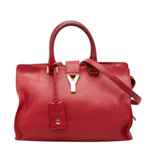 サンローラン プチカバス ハンドバッグ ショルダーバッグ 2WAY 311210 レッド レザー レディース SAINT LAURENT 【中古】
