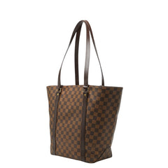 ルイ ヴィトン ダミエ サック ショッピング トートバッグ ショルダー ブラウン PVC レザー レディース LOUIS VUITTON 【中古】