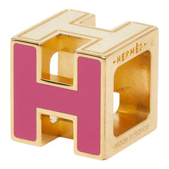 エルメス カージュ ド アッシュ Hキューブ ペンダントトップ ゴールド ピンク メッキ レディース HERMES 【中古】