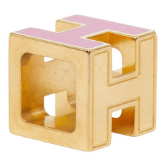 エルメス カージュ ド アッシュ Hキューブ ペンダントトップ ゴールド ピンク メッキ レディース HERMES 【中古】