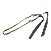 シャネル ココマーク チェーンベルト ブラック ゴールド レザー メッキ レディース CHANEL 【中古】
