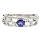 Pt900 プラチナ タンザナイト0.28ct ダイヤ0.13ct リング 指輪 レディース 12.5号 【中古】