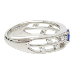 Pt900 プラチナ タンザナイト0.28ct ダイヤ0.13ct リング 指輪 レディース 12.5号 【中古】
