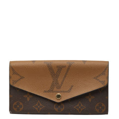 ルイ ヴィトン モノグラム ジャイアント リバース ポルトフォイユ サラ 長財布 M80726 ブラウン PVC レザー レディース LOUIS VUITTON 【中古】