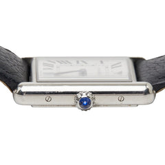 カルティエ タンクマストLM 腕時計 WSTA0041 クオーツ ホワイト文字盤 ステンレススチール レザー レディース CARTIER 【中古】
