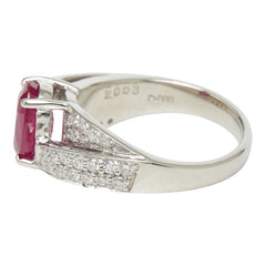 Pt900 プラチナ ルビー2.003ct ダイヤ0.53ct リング 指輪 レディース 12号 【中古】