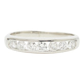 Pt900 プラチナ ダイヤ0.50ct 一文字リング リング 指輪 レディース 11号 【中古】
