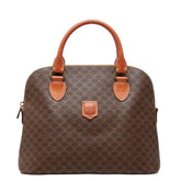 セリーヌ マカダム ハンドバッグ ブラウン PVC レザー レディース CELINE 【中古】
