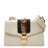 グッチ シェリーライン シルヴィ ハンドバッグ ショルダーバッグ 2WAY 421882 ホワイト アイボリー レザー レディース GUCCI 【中古】