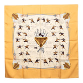 エルメス カレ90 フェンシング TRAITE DES ARMES スカーフ ベージュ シルク レディース HERMES 【中古】