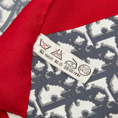 ディオール トロッター スカーフ レッド ネイビー ホワイト シルク レディース Dior 【中古】