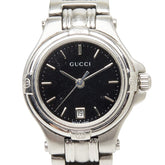 グッチ 腕時計 9040L クオーツ ブラック文字盤 ステンレススチール レディース GUCCI 【中古】