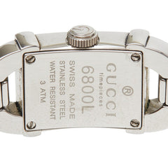 グッチ バングルウォッチ 腕時計 6800L クオーツ ホワイト文字盤 ステンレススチール レザー レディース GUCCI 【中古】