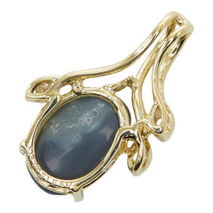 K14YG イエローゴールド ブラックオパール ブラックオパール0.832ct ダイヤ0.03ct ペンダントトップ ネックレス レディース 【中古】