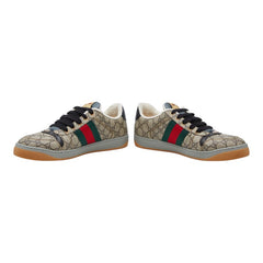 グッチ GGスプリーム スクリーナー スニーカー サイズ8 1/2 674530 ベージュ PVC レザー メンズ GUCCI 【中古】