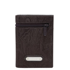 エトロ ペイズリー柄 二つ折り財布 ブラウン ナイロン レザー レディース ETRO 【中古】