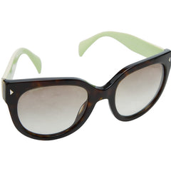 プラダ ロゴ サングラス SPR170 ブラウン グリーン プラスチック レディース PRADA 【中古】