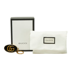 グッチ GGマーモント キーリング キーホルダー チャーム ゴールド ブラック メタル レディース GUCCI 【中古】