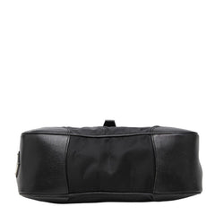 プラダ 三角ロゴプレート 斜め掛け ショルダーバッグ ブラック ナイロン レザー レディース PRADA 【中古】