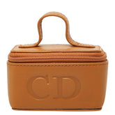 ディオール CDロゴ ポーチ バニティケース ブラウン レザー レディース Dior 【中古】