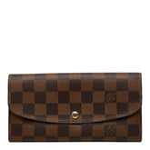 ルイ ヴィトン ダミエ ポルトフォイユ エミリー 長財布 N63019 ブラウン PVC レディース LOUIS VUITTON 【中古】