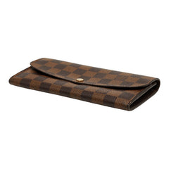 ルイ ヴィトン ダミエ ポルトフォイユ エミリー 長財布 N63019 ブラウン PVC レディース LOUIS VUITTON 【中古】