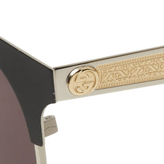 グッチ キャットアイ サングラス GG0075SK シルバー ブラック ゴールド メタル プラスチック メンズ GUCCI 【中古】
