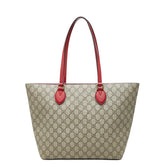 グッチ GGスプリーム トートバッグ 415721 ベージュ レッド ピンク PVC レザー レディース GUCCI 【中古】