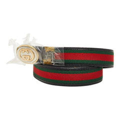 グッチ インターロッキングG シェリーライン ベルト サイズ:95/38 ブラック レザー メンズ GUCCI 【中古】