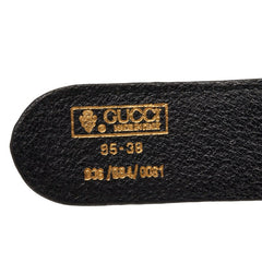グッチ インターロッキングG シェリーライン ベルト サイズ:95/38 ブラック レザー メンズ GUCCI 【中古】