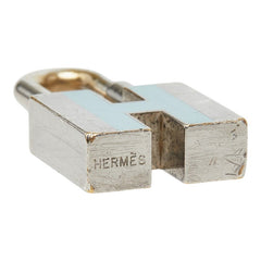 エルメス Hカデナ チャーム シルバー ブルー メタル レディース HERMES 【中古】