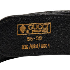 グッチ シェリーライン GGロゴ バックルベルト 0360840061 ブラック グリーン レッド レザー メンズ GUCCI 【中古】