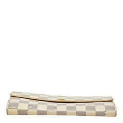 ルイ ヴィトン ダミエ アズール ポルトフォイユ サラ 長財布 N61735 ホワイト PVC レザー レディース LOUIS VUITTON 【中古】