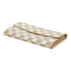 ルイ ヴィトン ダミエ アズール ポルトフォイユ サラ 長財布 N61735 ホワイト PVC レザー レディース LOUIS VUITTON 【中古】