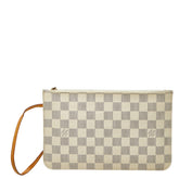 ルイ ヴィトン ダミエ アズール ネヴァーフルMM 付属品ポーチ ポーチ N41361 ホワイト PVC レザー レディース LOUIS VUITTON 【中古】