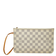 ルイ ヴィトン ダミエ アズール ネヴァーフルMM 付属品ポーチ ポーチ N41361 ホワイト PVC レザー レディース LOUIS VUITTON 【中古】