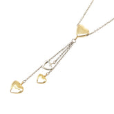 ティファニー マルチハート ドロップ ネックレス K18YG イエローゴールド K18WG ホワイトゴールド レディース TIFFANY&Co. 【中古】